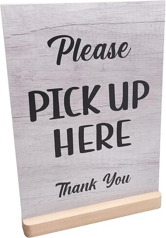 Please Pick Up Here Sign - Order, Delivery, Café, Takeaway, Coffee Shop, Sandwich Shop, Counter Sign, A4 size (Nw with Black Plastic Feet) in Saudi Arabia