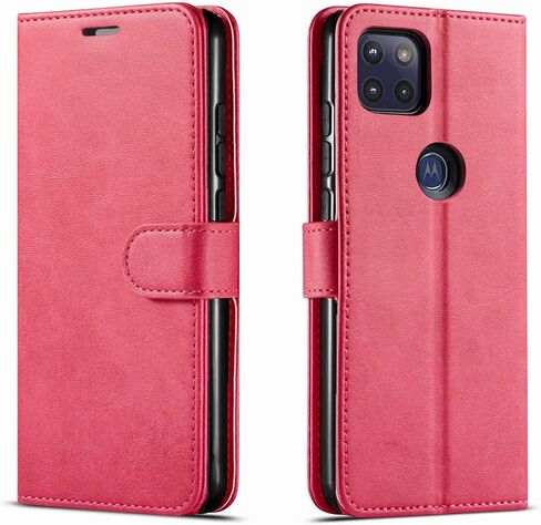 Motorola One 5G Ace Phone Case, Motorola One 5G UW Ace Case, with [Tempered Glass Screen Protector Included] PU Leather Wallet Cover Kickstand W/Pocket Card Slots Magnet Closure- Dark in Saudi Arabia