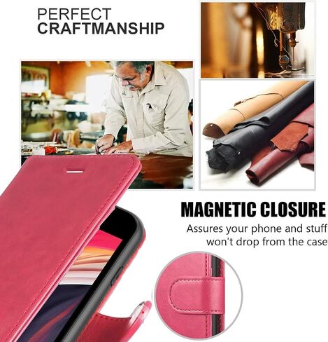 Motorola One 5G Ace Phone Case, Motorola One 5G UW Ace Case, with [Tempered Glass Screen Protector Included] PU Leather Wallet Cover Kickstand W/Pocket Card Slots Magnet Closure- Dark in Saudi Arabia