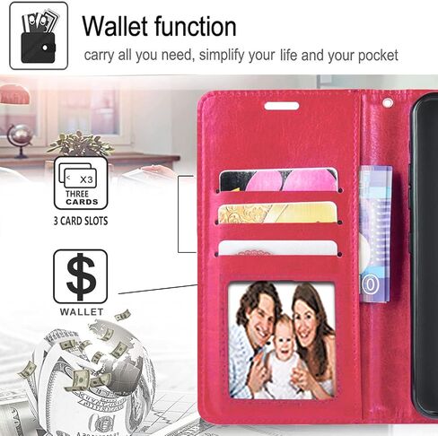Motorola One 5G Ace Phone Case, Motorola One 5G UW Ace Case, with [Tempered Glass Screen Protector Included] PU Leather Wallet Cover Kickstand W/Pocket Card Slots Magnet Closure- Dark in Saudi Arabia