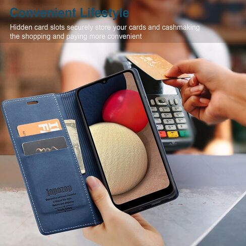 Samsung Galaxy A02S Case,Samsung Galaxy A02S Case Wallet for Women with [RFID Blocking] Card Holder Kickstand Magnetic,Leather Flip Wallet Case for Samsung Galaxy A02S 6.5 inch (Black) in Saudi Arabia