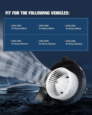 ECCPP HVAC 700240 Heater Blower Motor w/Fan Cage fit for 2005 2006 for Nissan Altima /2004 2005 2006 2007 2008 for Nissan Maxima 27225-7Y000, 27230-8J000, PM9318 in Saudi Arabia
