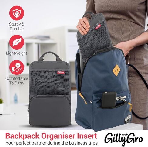 Large Backpack Organizer Insert | Large Bag Organizer Insert for Laptop Bag or Computer Bag, Travel Accessories | Backpack Divider Tech Gifts for Men & Women Tech Bag, Work Bag, Briefcase in Saudi Arabia