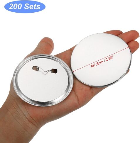 PATIKIL 1.5 Inch 37mm Button Making Supplies, 200 Pcs Round Badge Blank Button, Button Parts for Button Maker in Saudi Arabia