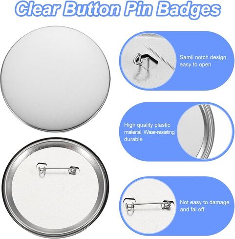 PATIKIL 1.5 Inch 37mm Button Making Supplies, 200 Pcs Round Badge Blank Button, Button Parts for Button Maker in Saudi Arabia