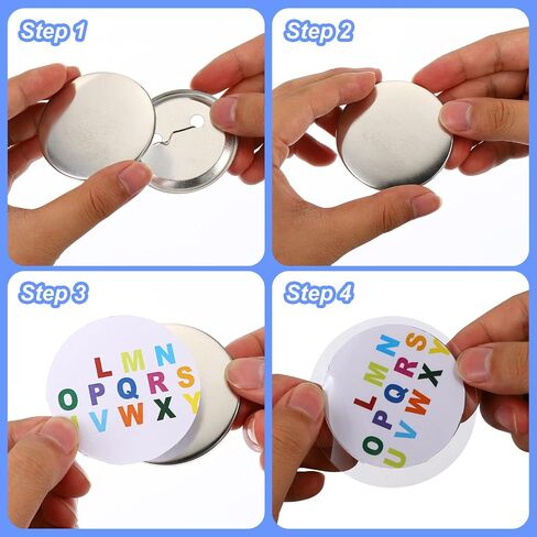PATIKIL 1.5 Inch 37mm Button Making Supplies, 200 Pcs Round Badge Blank Button, Button Parts for Button Maker in Saudi Arabia