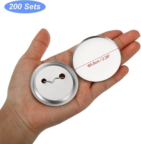 PATIKIL 1.5 Inch 37mm Button Making Supplies, 200 Pcs Round Badge Blank Button, Button Parts for Button Maker in Saudi Arabia