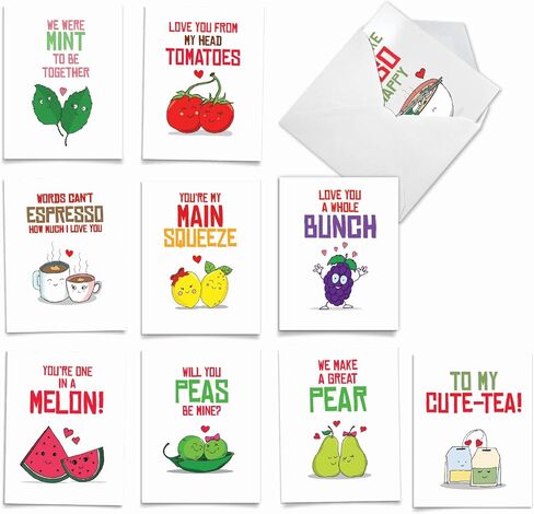 The Best Card Company - Variety Pack of 10 Funny Assorted Blank All Occasions Notecards 4 x 5.12 Inch w/Envelopes - Cartoon Humor for Men, Women (10 Designs, 1 Each) - Wild for Whyatt M6463OCB in Saudi Arabia