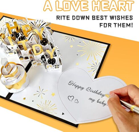 Musical Birthday Card, 3D Birthday Popup Cards & Blowable LED Light & Play Music Birthday Card, Blow out Light and Cheers 'Happy Birthday' Funny Birthday Greeting Card for Women Men Kids Husband Mom in Saudi Arabia