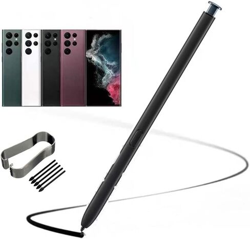 for Galaxy S22 Ultra Stylus Pen (WithoutBluetooth) Replacement for Galaxy S22 Ultra 5G Stylus Pen Replacement Touch Pen+Tips (Black) in Saudi Arabia