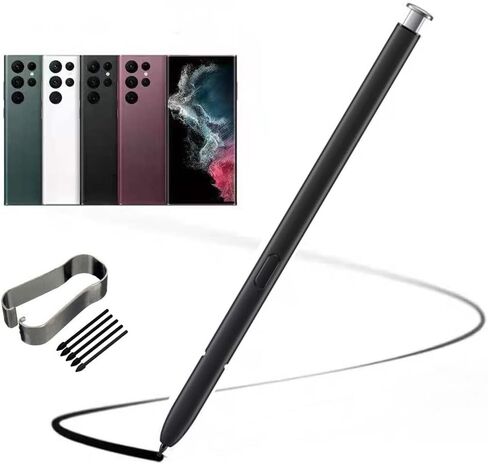 for Galaxy S22 Ultra Stylus Pen (WithoutBluetooth) Replacement for Galaxy S22 Ultra 5G Stylus Pen Replacement Touch Pen+Tips (Black) in Saudi Arabia
