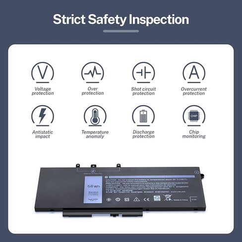68WH GJKNX استبدال بطارية الكمبيوتر المحمول لـ Dell Latitude 5580 5480 5280 5290 5288 5488 5590 5591 5490 5491 5495 E5480 E5580 E5490 E5590 الدقة 15 3520 3530 GD1JP DY9NT 5YHR4 45 1-BBZG 7.6 فولت 4 خلايا in Kuwait