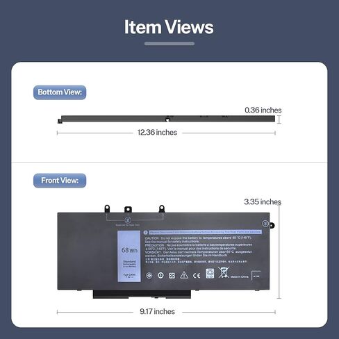 68WH GJKNX استبدال بطارية الكمبيوتر المحمول لـ Dell Latitude 5580 5480 5280 5290 5288 5488 5590 5591 5490 5491 5495 E5480 E5580 E5490 E5590 الدقة 15 3520 3530 GD1JP DY9NT 5YHR4 45 1-BBZG 7.6 فولت 4 خلايا in Kuwait