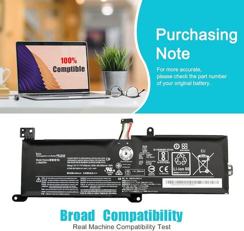 استبدال بطارية L16M2PB1 لجهاز Lenovo IdeaPad 3 15 بوصة 3-15ADA05 (رقم الموديل 81W10094US) سلسلة L16C2PB2 L16C2PB1 L16L2PB2 L16L2PB1 L16L2PB3 L16S2PB1 L16M2PB2 L16M2PB3 in Kuwait