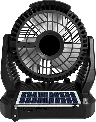مكبر صوت بلوتوث يعمل بالطاقة الشمسية من Supersonic SC-1073ERF مع راديو FM، وإضاءة شعلة LED ومدخل USB/SD ومروحة، وراديو FM، و3 سرعات رياح، للنزهة والشواء والتخييم وطوارئ الإعصار in Kuwait