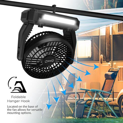 مكبر صوت بلوتوث يعمل بالطاقة الشمسية من Supersonic SC-1073ERF مع راديو FM، وإضاءة شعلة LED ومدخل USB/SD ومروحة، وراديو FM، و3 سرعات رياح، للنزهة والشواء والتخييم وطوارئ الإعصار in Kuwait