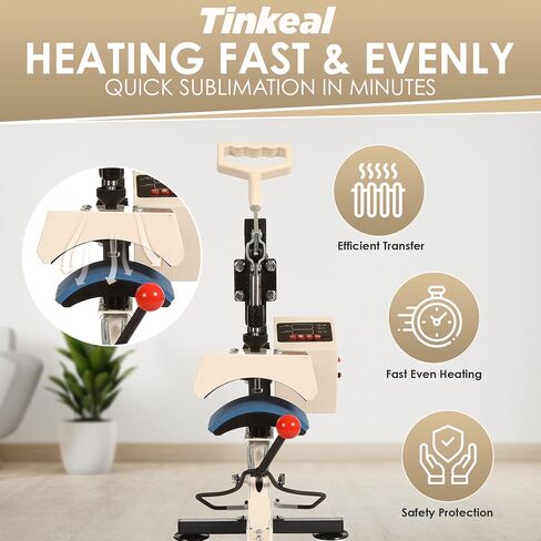 Tinkeal Hat Press Heat Machine Sublimation with 3.54"×6"Curved Heat Plate Portable Push-Pull Cap Pressing Machine for All Types Hat Sublimation, HTV, DTF & Infusible Ink Projects in Saudi Arabia