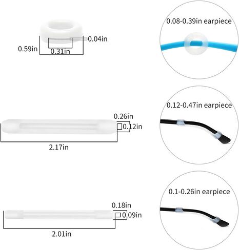 16 Pairs Eyeglasses Ear Grip Ear Hooks, Anti-Slip Holder Eyeglasses Stoppers Temple Tips Sleeve Retainer Eyewear Retainers Spectacle Stay For Eyeglasses, Sunglasses, Reading Glasses (Black) in Saudi Arabia