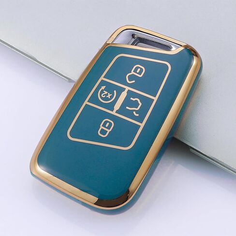OLLEN Key Fob Cover with Keychain, Fit for Volkswagen VW Jetta Tiguan Passat Golf GTI Atlas Alltrack Arteon Taos, for Smart Keyless Entry Remote, Full Protection Soft TPU Key Case, 4 Button, Black in Saudi Arabia