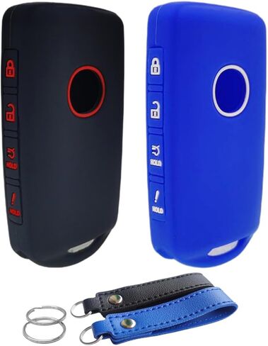 Silicone Key Fob Cover Remote Keyless Case Protector Compatible with Mazda 3 6 CX-30 CX-5 CX-9 CX-50 WAZSKE11D01 662F-SKE11D01 2019-2024 - 4 Buttons (Black with Red), aMD14 in Kuwait