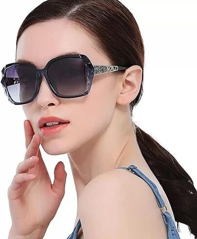HGIOOIGH Bifocal Reading Sunglasses for Women, Oversized Square Sun Reader Sparkling Composite Shiny Frame in Saudi Arabia