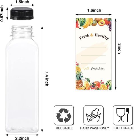 Moretoes 64pcs Shot Bottles with Caps 2oz Bottles with Caps, Empty Juice Bottles for Juicing, Reusable Juice Containers with Labels, Funnel and Brush for Milk Ginger Shots Drinking and Other Beverages in Saudi Arabia