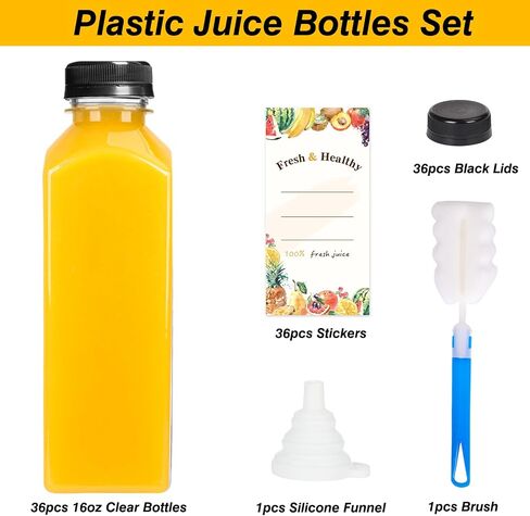 Moretoes 64pcs Shot Bottles with Caps 2oz Bottles with Caps, Empty Juice Bottles for Juicing, Reusable Juice Containers with Labels, Funnel and Brush for Milk Ginger Shots Drinking and Other Beverages in Saudi Arabia