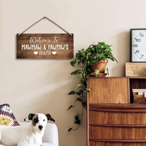 Grandma and Grandpa's House Hanging Wooden Signs 12x6, Grandma and Grandpa Gifts, Grandparents Gifts House Wall Decor, Grandkids Welcome Sign Decor Gifts for Grandma and Grandpa Grandparents in Kuwait