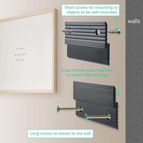 2" French Cleat Picture Hanger, 10 Pairs Heavy Duty Aluminum Z Clips Interlocking Wall Mounting Brackets with Screws for Hanging Photo Panel Mirror Whiteboard Cabinet Shelf Headboard Art (Silver) in Saudi Arabia