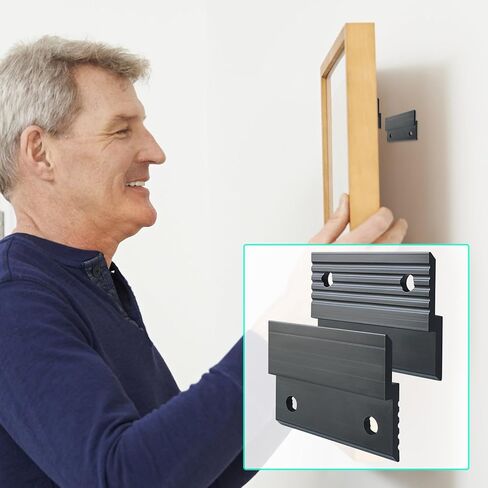 2" French Cleat Picture Hanger, 10 Pairs Heavy Duty Aluminum Z Clips Interlocking Wall Mounting Brackets with Screws for Hanging Photo Panel Mirror Whiteboard Cabinet Shelf Headboard Art (Silver) in Saudi Arabia