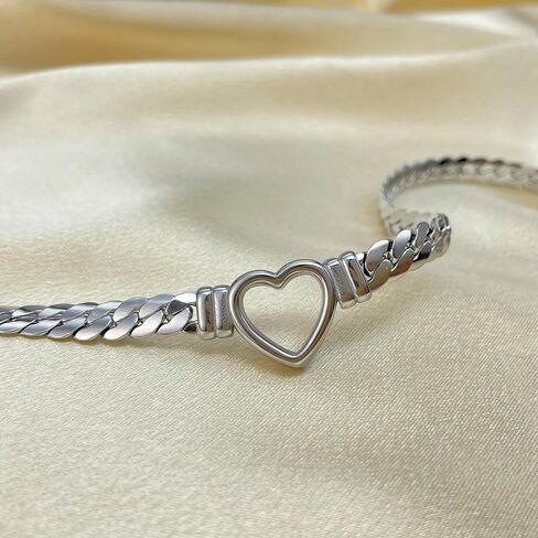 Gold Plated Love Heart Chain Necklace-Adjustable Length Necklace for Women Dainty Jewelry-Chain Necklace for Teen Girls-Gift for Birthday-Valentine’s Day-Christmas in Saudi Arabia