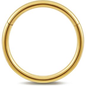 FINE4U ASTM F136 Titanium Nose rings Piercing Jewelry Hoop 16G 18G 20G 6mm 8mm