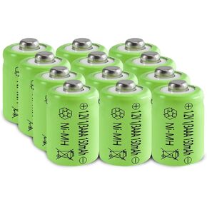 JINTION 1/3 Rechargeable AAA 150mAh Button Top NiMH Battery Replacement batteries for Solar Lights Battery, Outdoor Solar Garden Art Light Battery, 12 pack