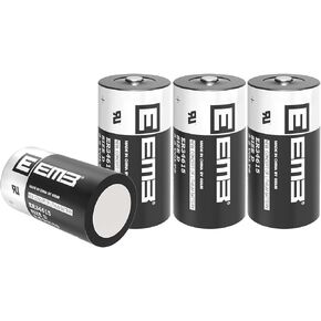 4Pack EEMB 3.6V D Cell Batteries ER34615 D Size Lithium Batteries 19000mAh Li-SOCL₂ Non-Rechargeable Battery LS-33600 XL-205F for CNC & Printing Machine Tool,Meter,Clock & 1 Year Manufacturer Warranty
