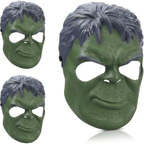 Super Hero Masks Gifts Set of 3, [Universal Size] Superhero Costume Masks for Halloween Cosplay Props, Gift Ideas Christmas Birthday Party Favors, Green