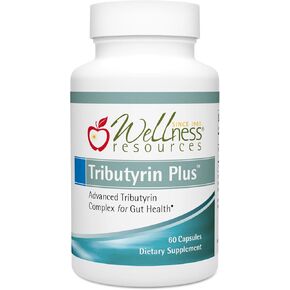 Wellness Resources Tributyrin Plus Postbiotic Supplement for Gut Health with High Absorption ButyraGen Tributyrin Complex (800mg per Two Capsules, 60 Veggie Capsules)