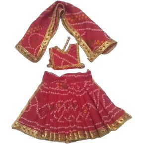 DAU JI Enterprises Navratri Special Latest Designed Dress for Durga MATA Rani in Red Color