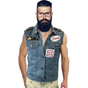 TOMMY CHONG VEST with PINS denim waistcoat cheech Up In Smoke costume