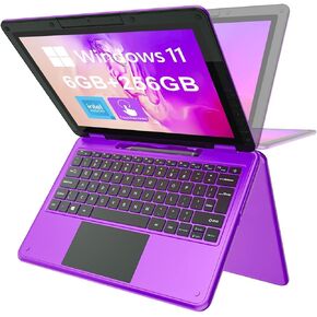 AWOW Purple 11.6" FHD 2 in 1 Touchscreen Laptop, N3450 Processor 8GB RAM 256GB M.2 SSD Storage Kids Convertible Windows Laptop in Kuwait