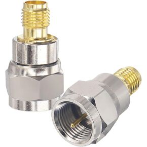 BOOBRIE 2-Pack F Male to SMA Female Adapter SMA (Jack) to F (Plug) RF Coax Coaxial Connector F Type to SMA Antenna Adapter for Antennas Broadcast Radio TV Camera WiFi etc