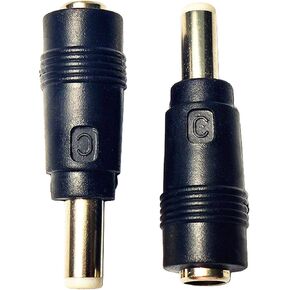 DC Power Adapter Connector DC5.5 x 2.5mm Male Plug to 5.5x2.1mm Female Jack Coupler DC 5521 Female to 5525 Male for Laptop Interface Power Cable Converter 2pcs