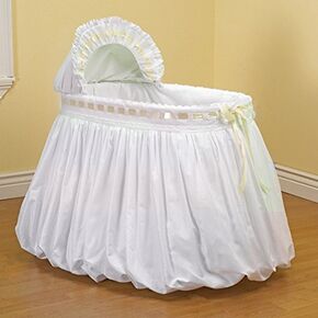 Baby Doll Bedding Pretty Ribbon Bassinet Bedding Set, Blue