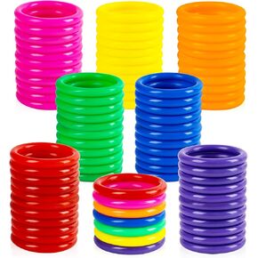 Plastic Rings for Ring Toss - 70PCS Mini Ring Toss Game 2.1 Inch Plastic Carnival Rings Plastic Rings for Kids and Adults for Wedding Ring Toss Game Can Toss Game Pool Ring Toss Game