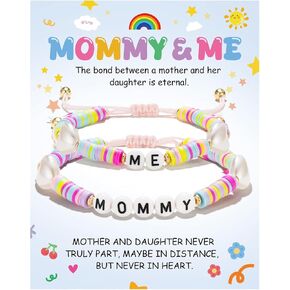 Kindergarten Bracelet Mommy and Me - First Day of School Bracelet for Mother Daughter, Stretch Bracelets for Women Girls, FLBR03F