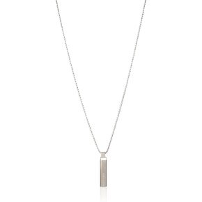 Tommy Hilfiger Men's Jewelry Striped Dog Tag Pendant, Color: Silver (Model: 2790314)