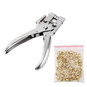 Eyelet Pliers, Leather Rivet Punching Pliers Through Hole Copper Rivets Tool with 100 Easy Pressure Hollow Grommet Holes