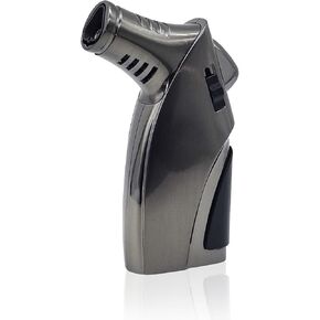JOBON Torch Lighter, Triple Jet Flame Butane Lighter with Punch and Safety Lock (Butane Gas Not Included) (Black)