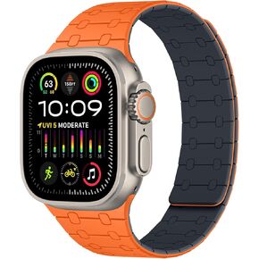 Amizee Magnetic Bands Compatible with Apple Watch Band 49mm 45mm 44mm 42mm 41mm 40mm 38mm Women Men Sport Silicone Strap for iWatch Ultra 2 Series 9 8 7 6 SE 5 4 3 2 1 (41/40/38, Black)