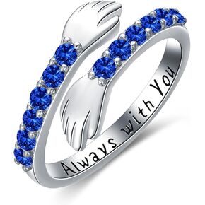 Dorunmo Hug Ring 925 Sterling Silver Rings Hugging Hand Jewelry Couple Hugs Finger Ring Adjustable Best Friend Rings Friendship Zircon Valentine's Day Gifts for Girl Women Granddaughter Wife