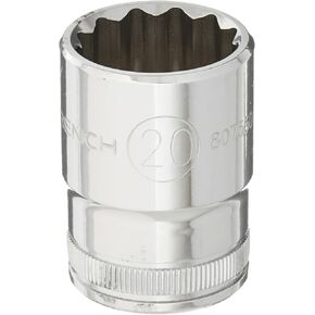 GEARWRENCH 1/2" Drive 12 Point Standard Metric Socket 20mm - 80755D,Black